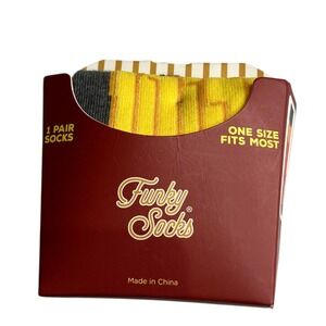 Funky Socks 1 Pair‎ One Size Fits Most Novelty Socks Gag Retro French Fries